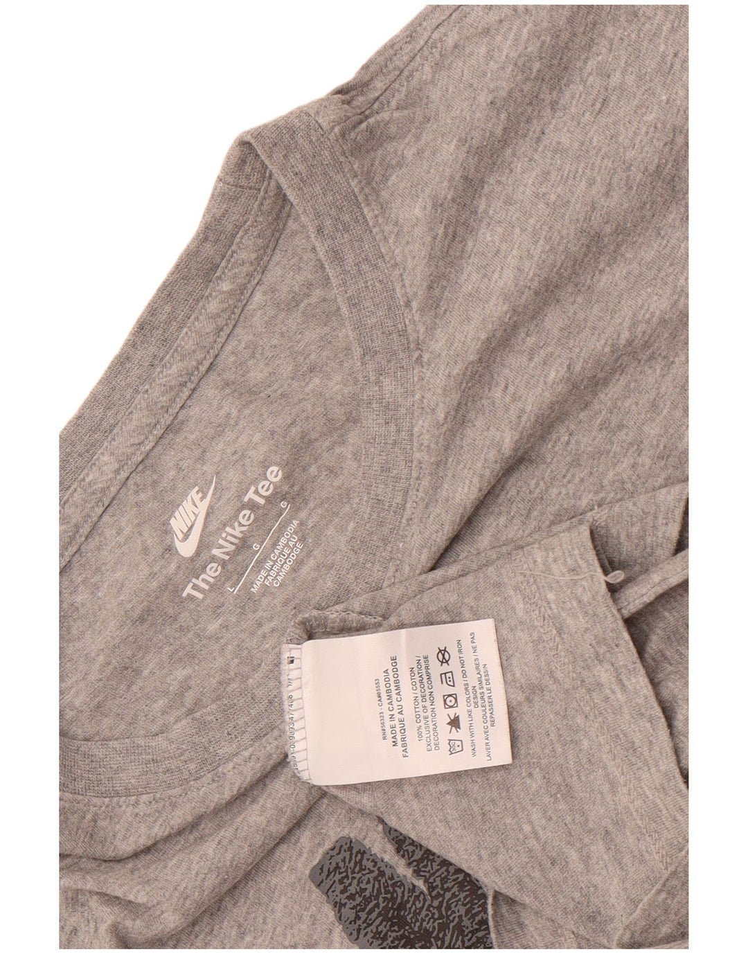 Nike Mens Graphic T-Shirt Top Large Grey Flecked Cotton