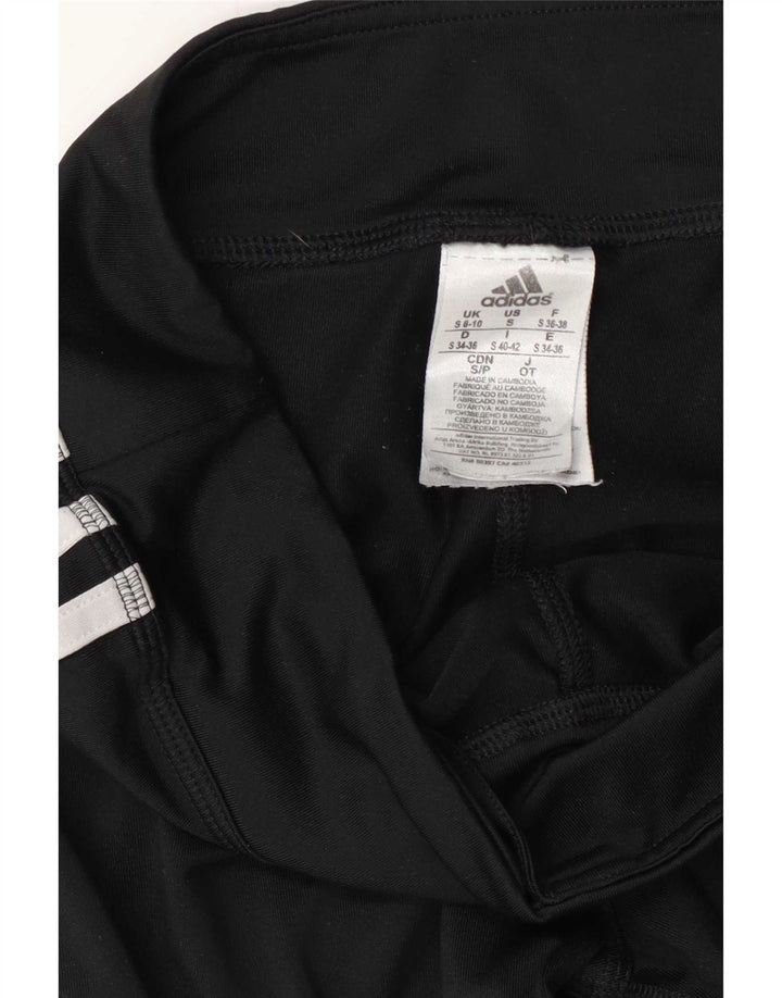 Adidas Womens Leggings UK 8/10 Small Black Polyester