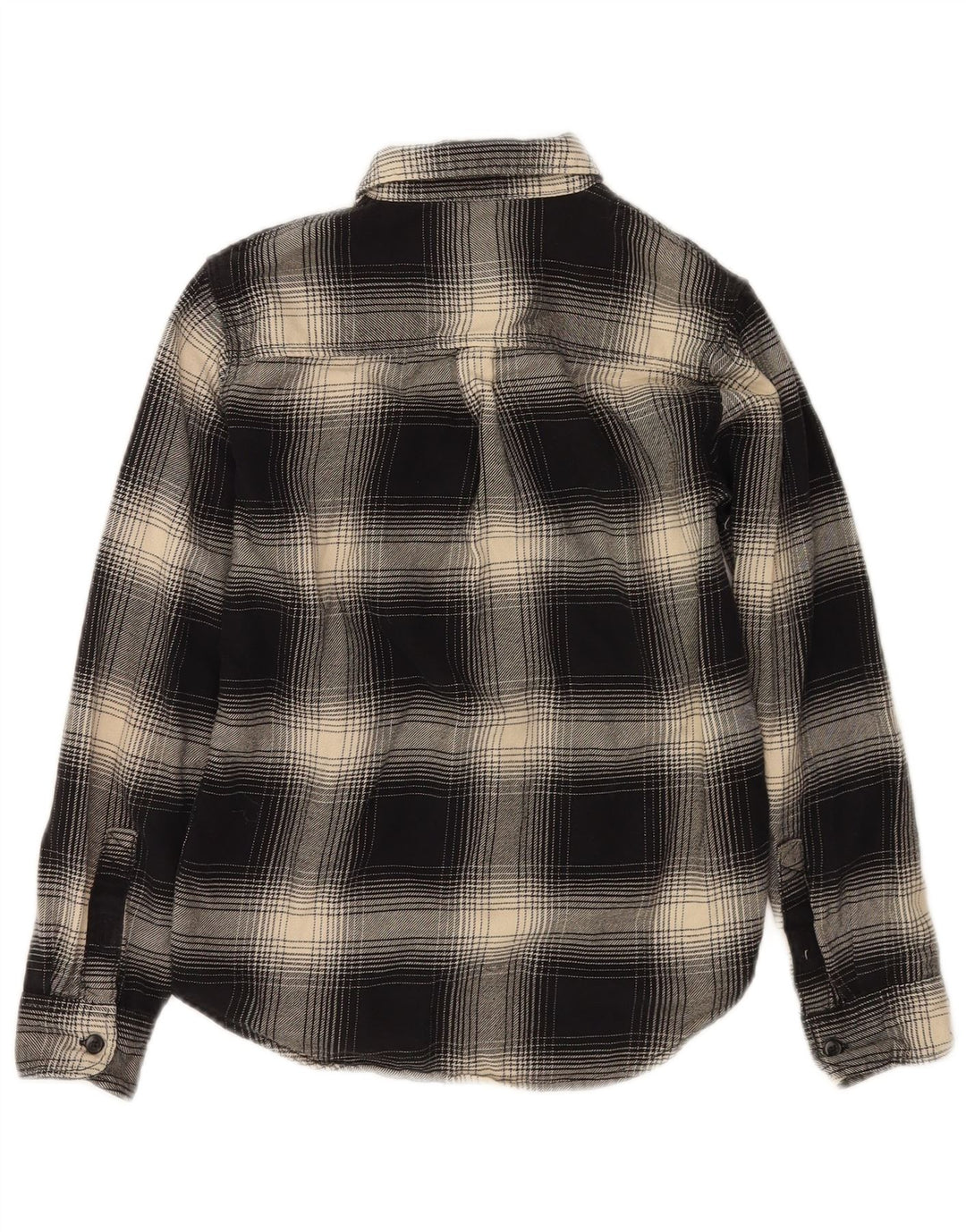 VANS Boys Flannel Shirt 8-9 Years Small Black Check Cotton