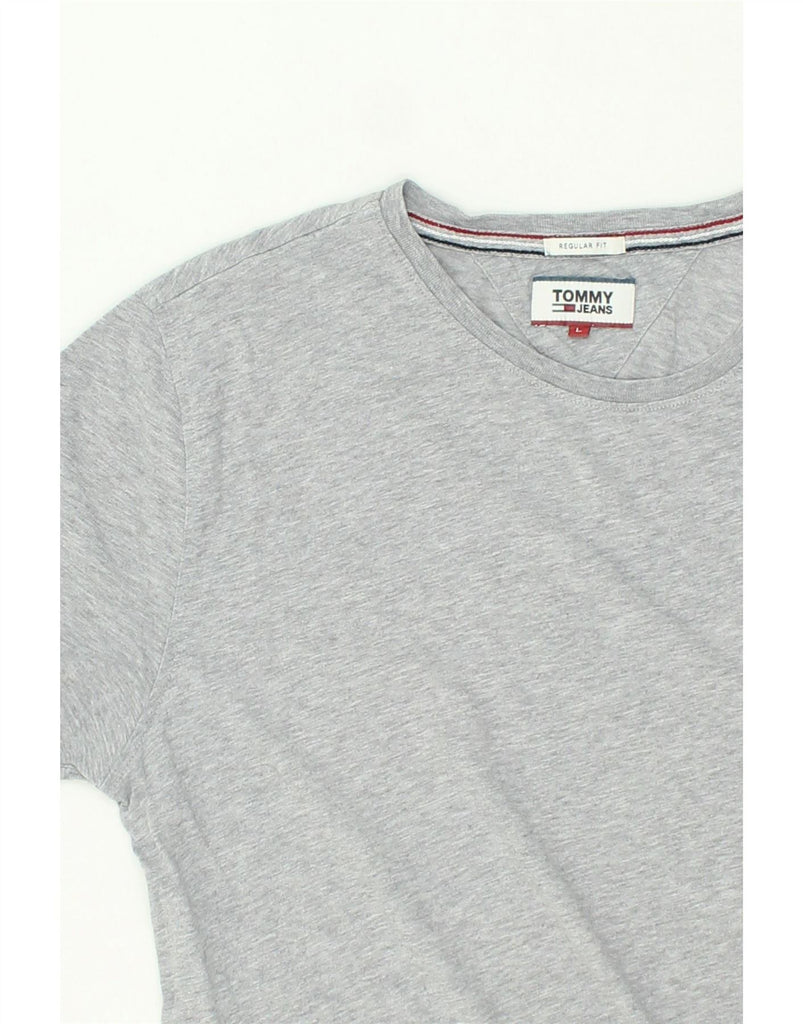 TOMMY HILFIGER Womens T-Shirt Top UK 16 Large Grey Cotton Vintage Tommy Hilfiger and Second-Hand Tommy Hilfiger from Messina Hembry 