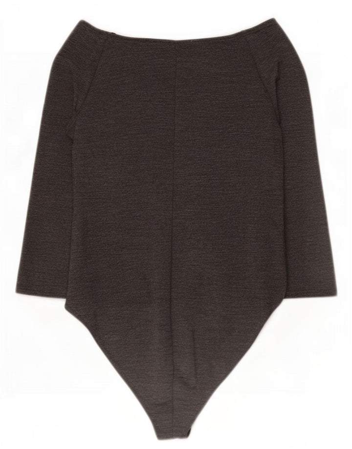 Zara Womens Lash 3/4 Sleeve Bodysuit UK 8 Small Grey