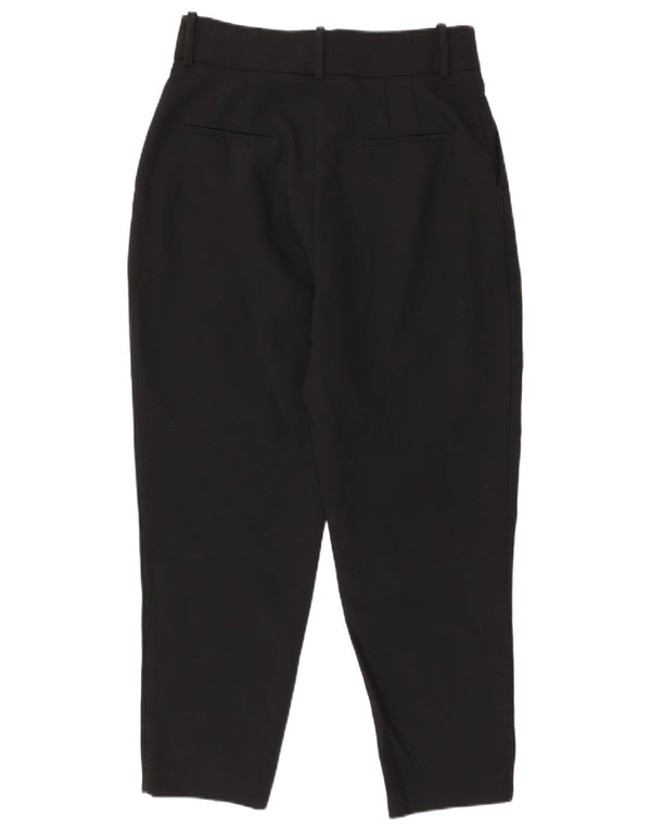Zara Womens High Waist Tapered Chino Trousers Large W30 L27 Black