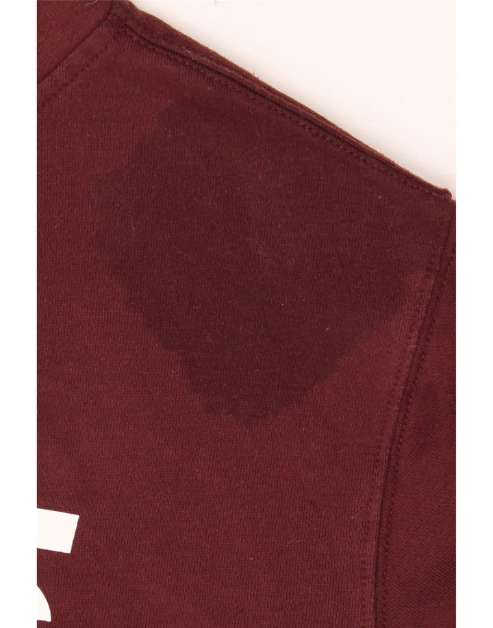 VANS Mens Graphic Hoodie Jumper Small Burgundy Cotton