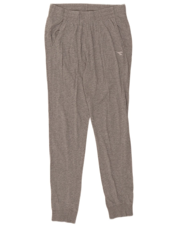Diadora Womens Tracksuit Trousers Joggers UK 10 Small  Grey Cotton