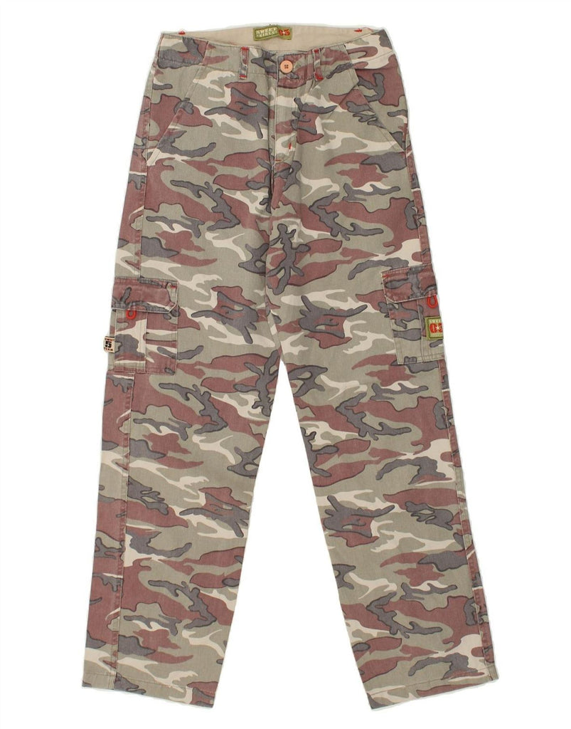 VINTAGE Womens Straight Cargo Trousers W24 L30 Grey Camouflage Cotton | Vintage Vintage | Thrift | Second-Hand Vintage | Used Clothing | Messina Hembry 