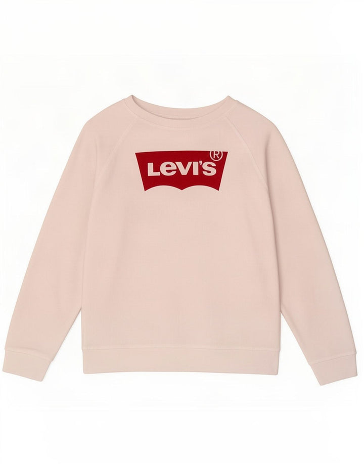 Levi's Womens Graphic Sweatshirt Jumper UK 14 Medium White Cotton