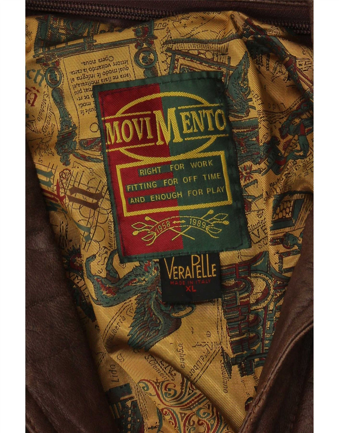 Movi Mento Womens Leather Jacket UK 18 XL Brown