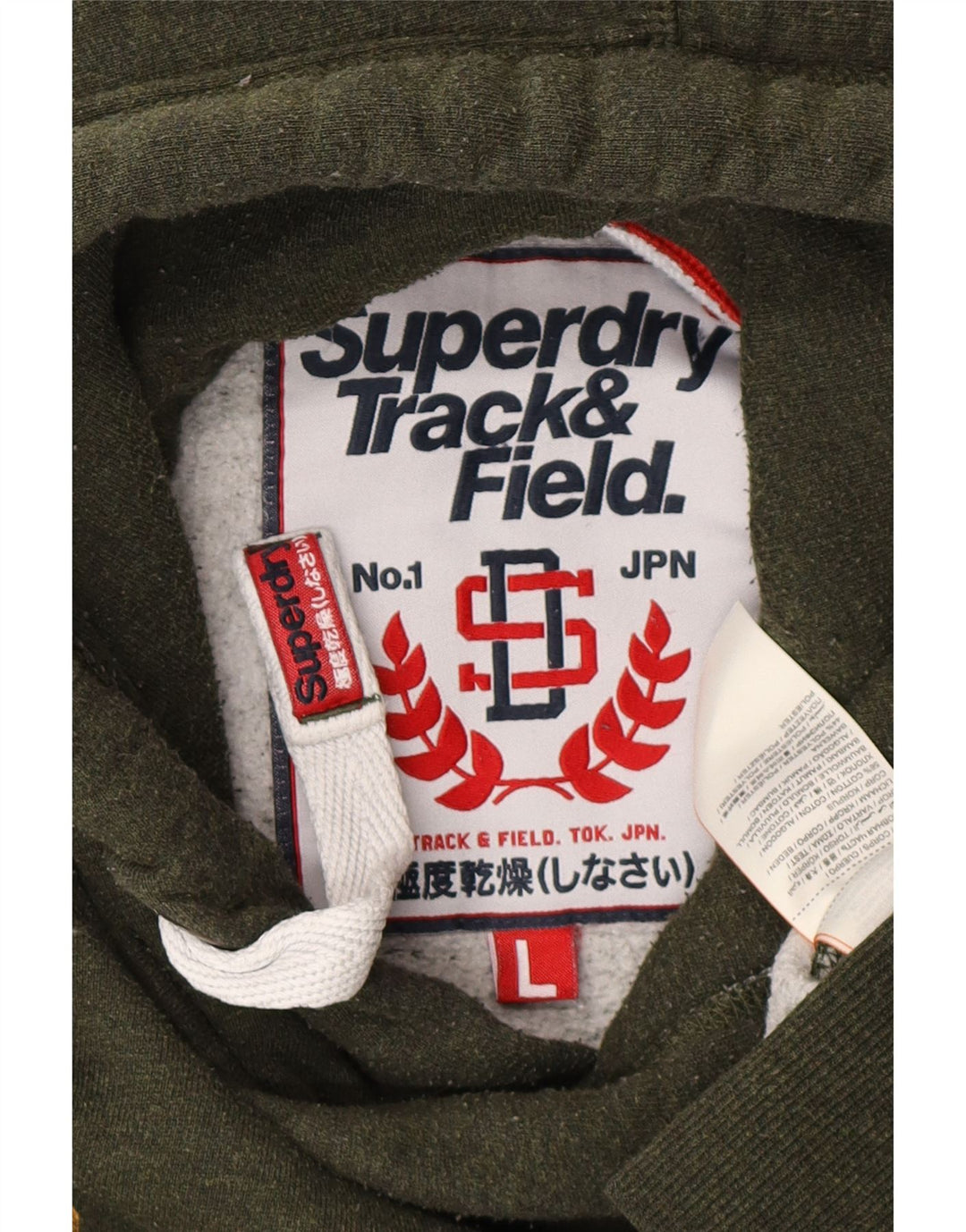 SUPERDRY Mens Graphic Hoodie Jumper Large Green Cotton