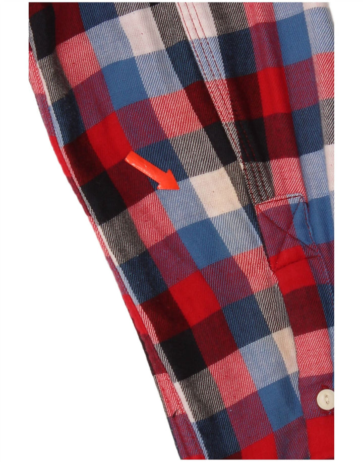 Diesel Mens Flannel Shirt Medium Red Check Cotton