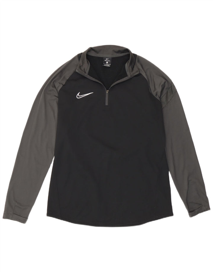 Nike Mens Pullover Tracksuit Top Medium Black Colourblock Polyester