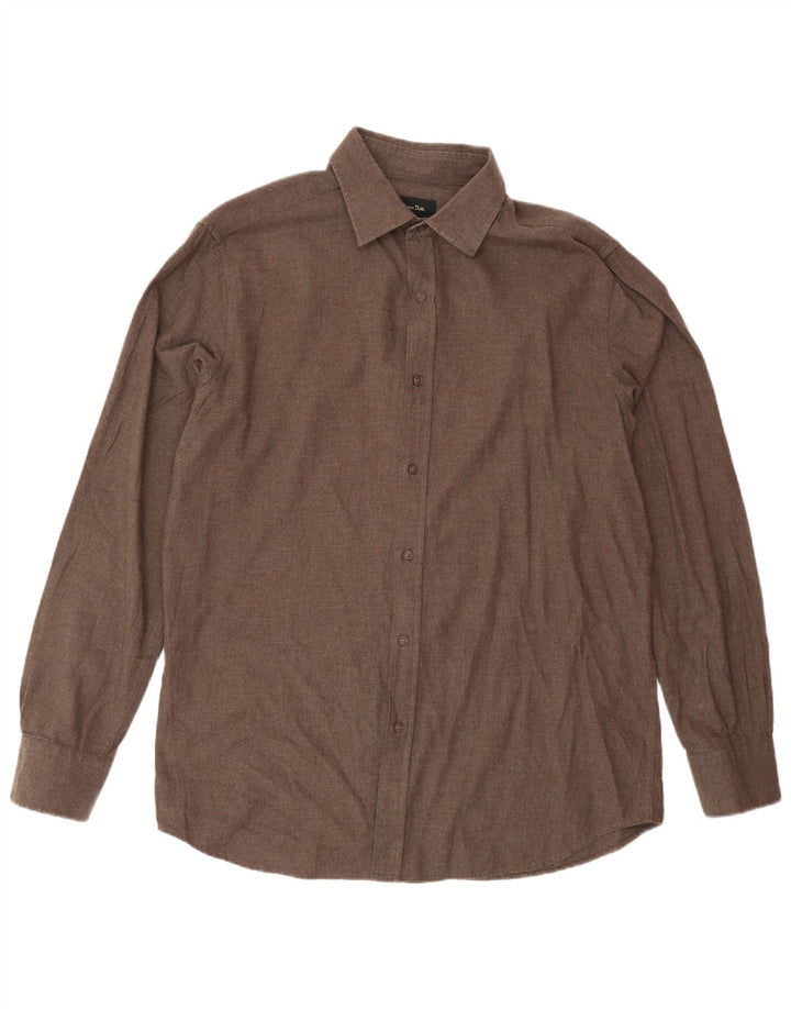 MASSIMO DUTTI Mens Shirt Large Brown Cotton