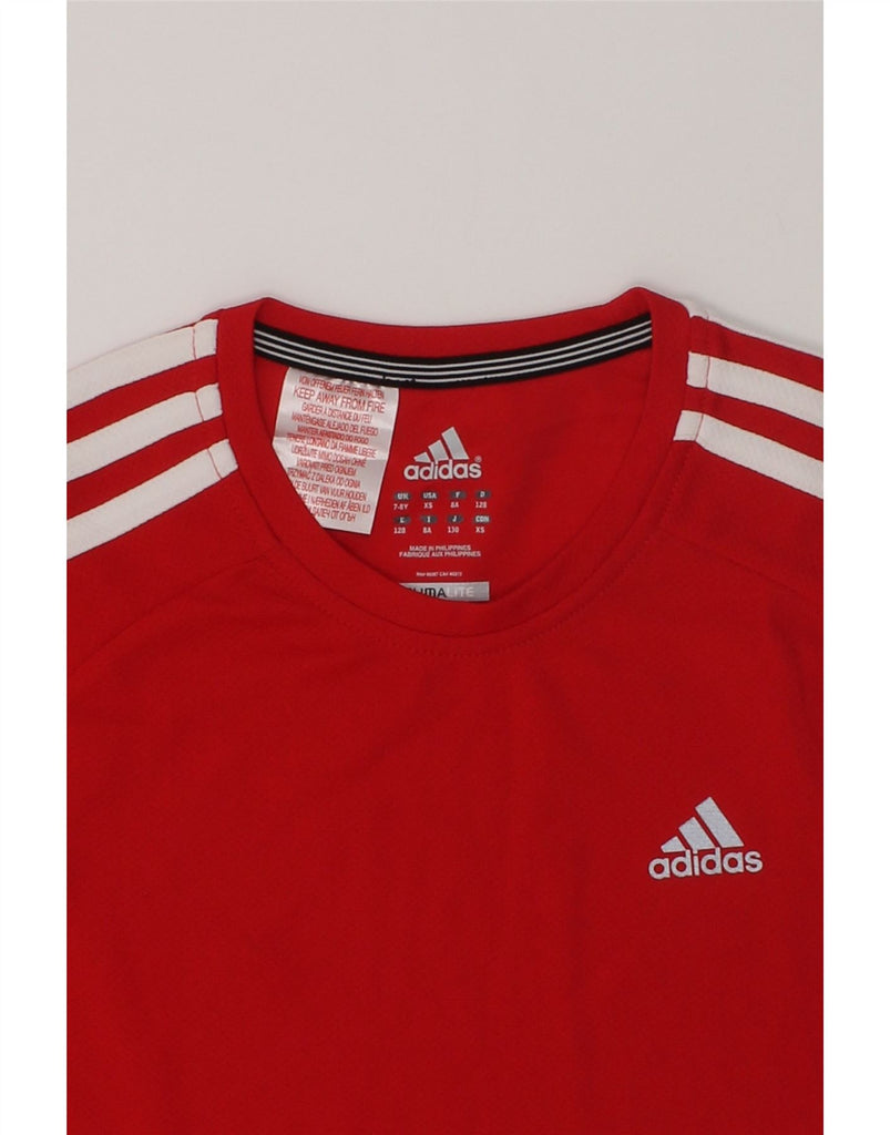 ADIDAS Boys Climalite T-Shirt Top 7-8 Years XS  Red Polyester | Vintage Adidas | Thrift | Second-Hand Adidas | Used Clothing | Messina Hembry 