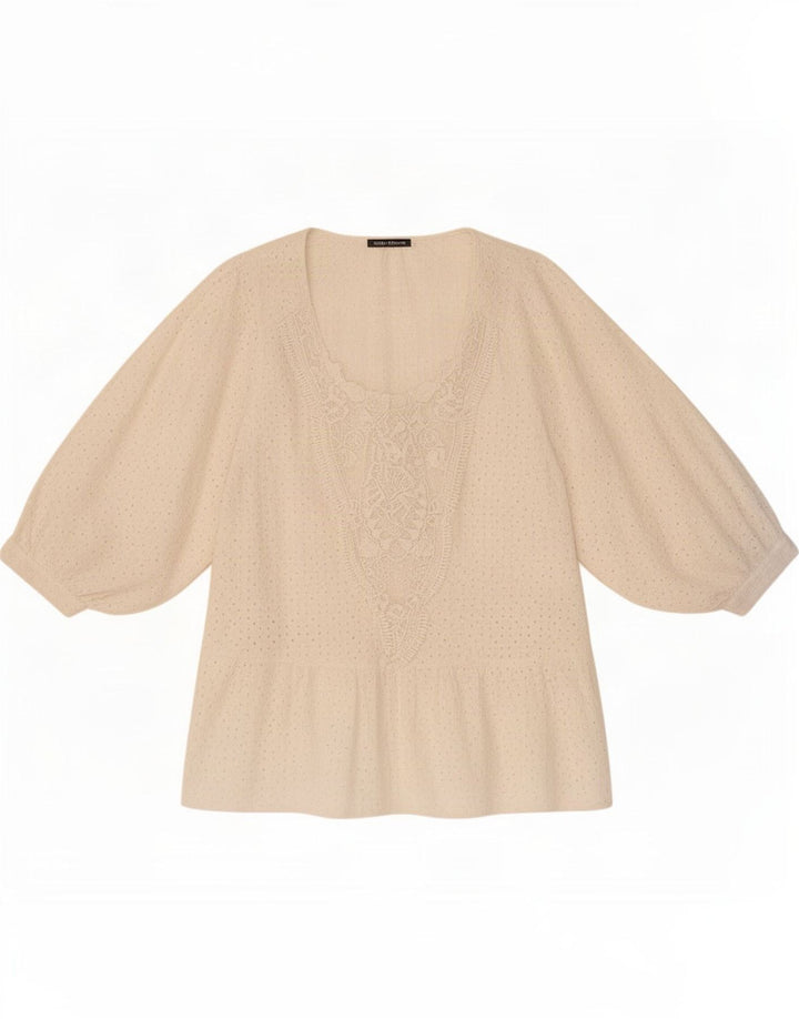 Zara Womens 3/4 Sleeve Blouse Top UK 10 Small White