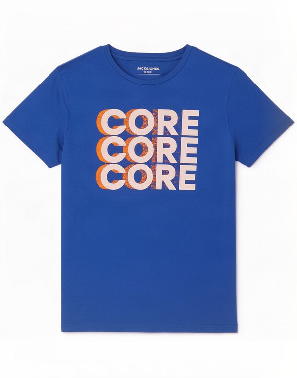 Jack & Jones Mens Graphic T-Shirt Top Small Blue Cotton