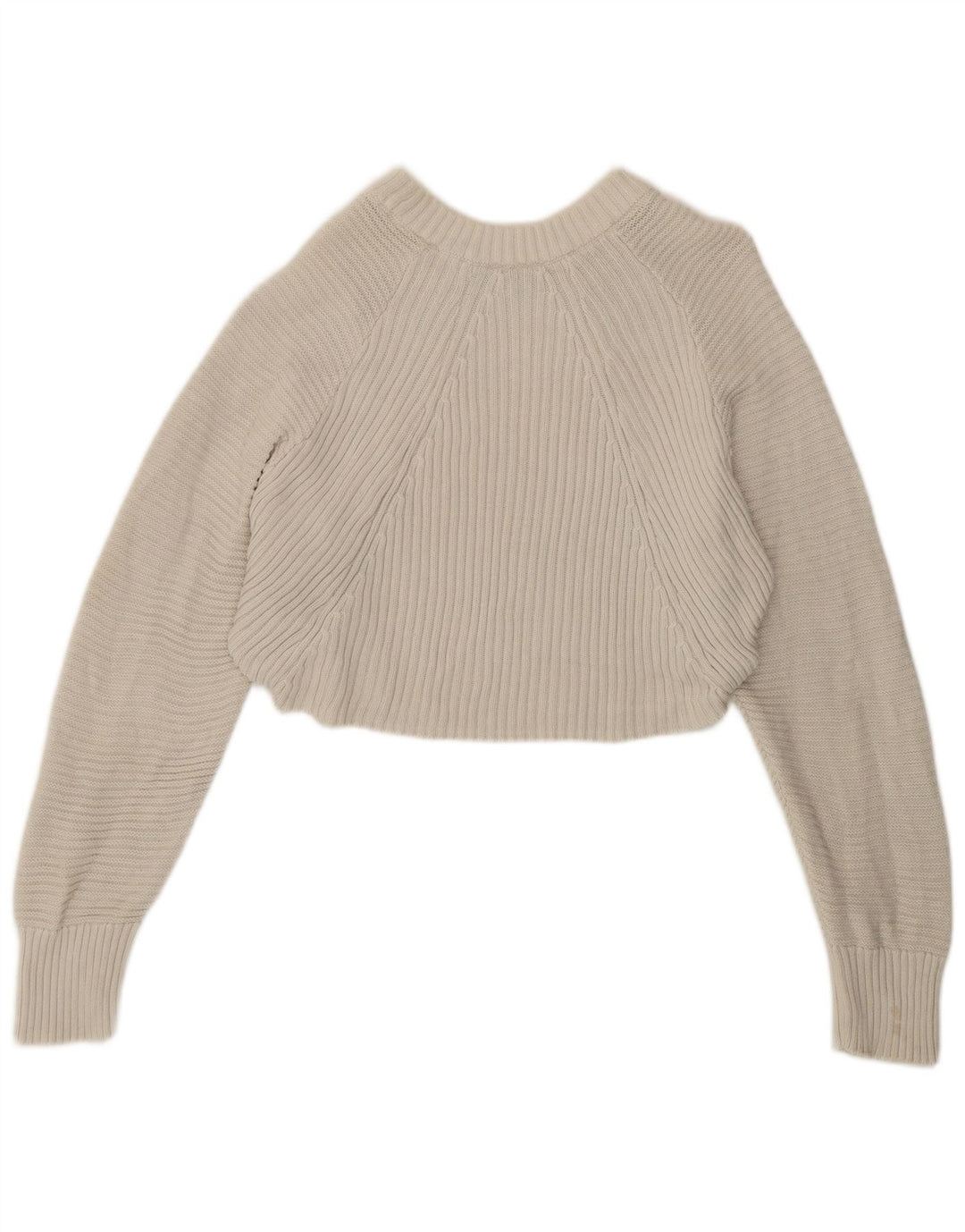 Topshop Womens Crop Oversized Crew Neck Jumper Sweater UK 12 Medium White