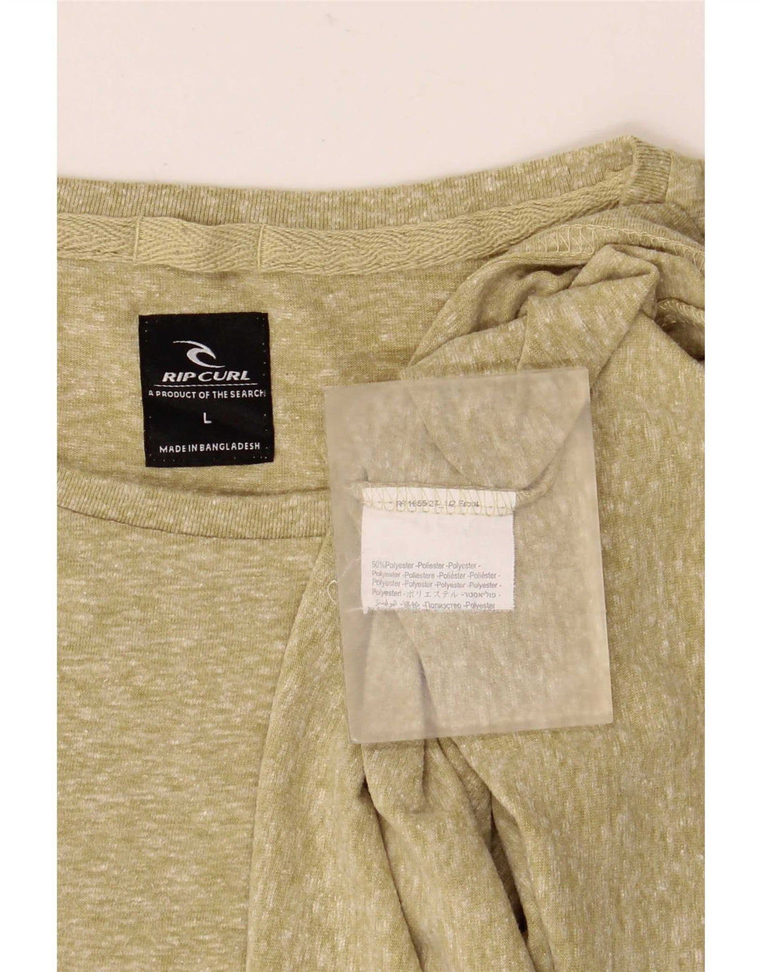 Rip Curl Mens Graphic T-Shirt Top Large Khaki Flecked Polyester