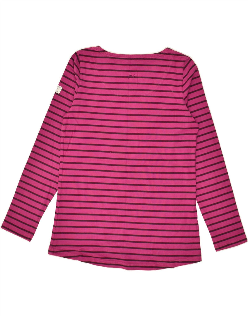 JOULES Womens Top Long Sleeve UK 12 Medium Pink Striped Cotton | Vintage Joules | Thrift | Second-Hand Joules | Used Clothing | Messina Hembry 