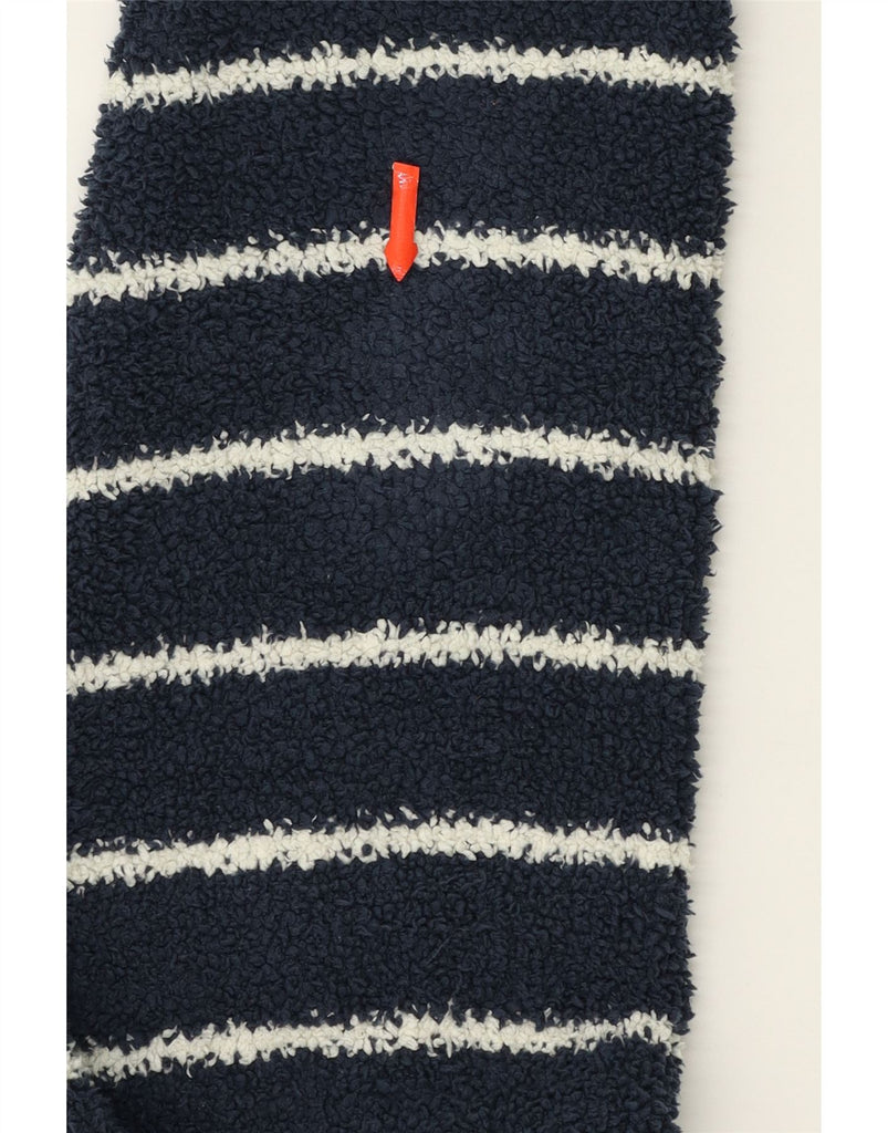 WEIRD FISH Womens Fleece Jumper UK 14 Large  Navy Blue Striped Polyester Vintage Weird Fish and Second-Hand Weird Fish from Messina Hembry 