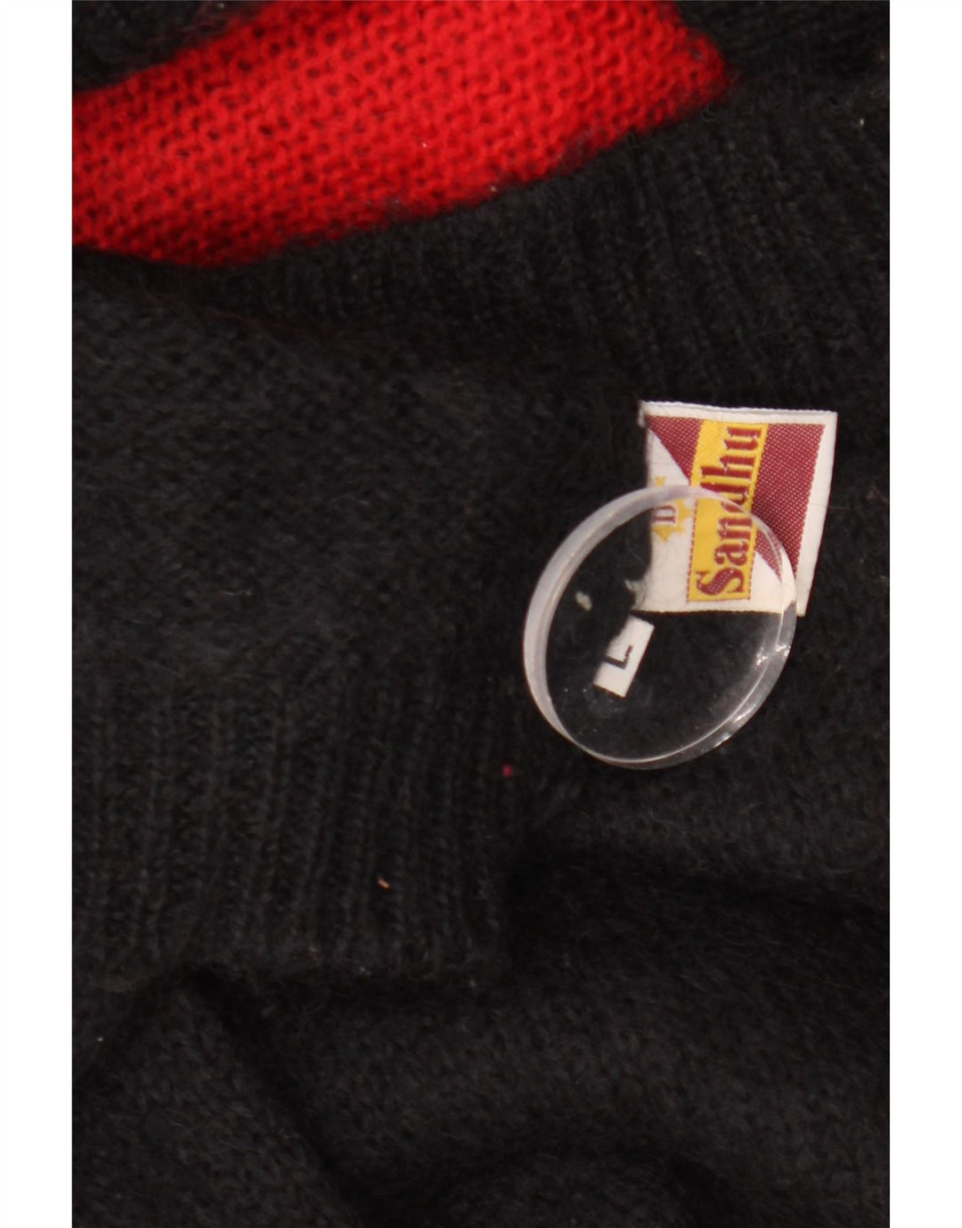 Sandhu Mens Roll Neck Jumper Sweater Large Red Colourblock