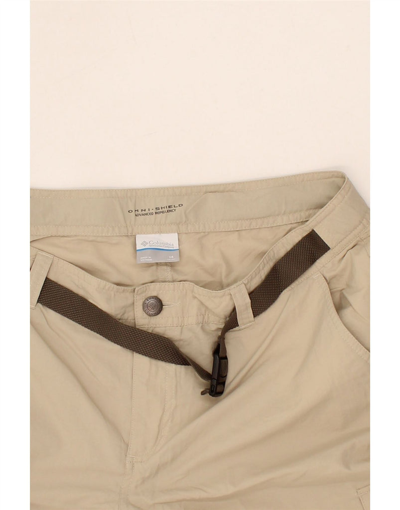 COLUMBIA Womens Omni-Shield Straight Cargo Trousers US 14 XL W36 L30 Beige Vintage Columbia and Second-Hand Columbia from Messina Hembry 