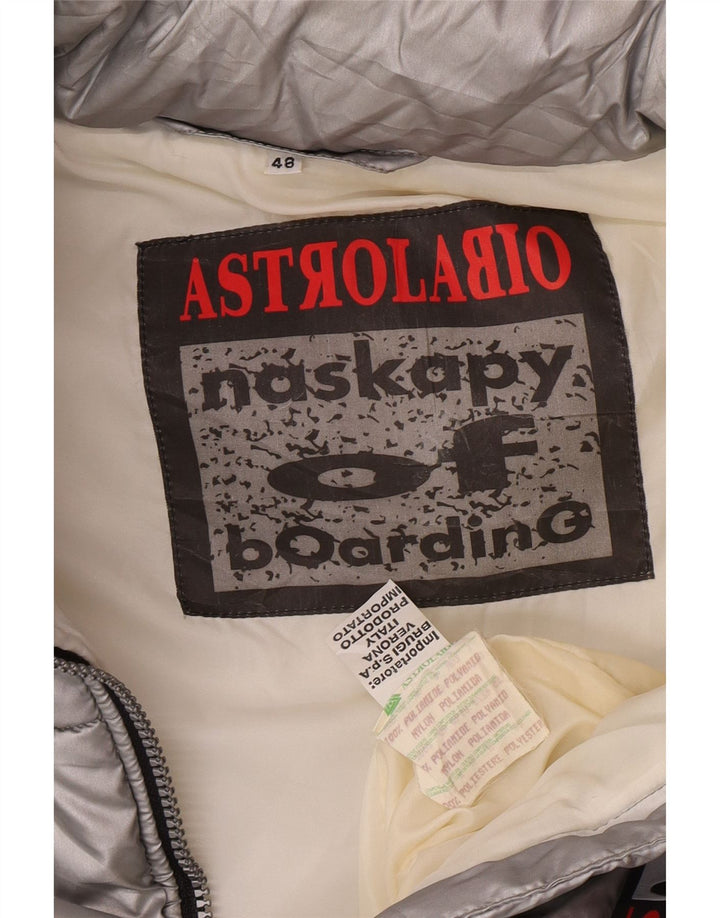 Astrolabio Mens Padded Gilet IT 48 Medium Silver Polyamide