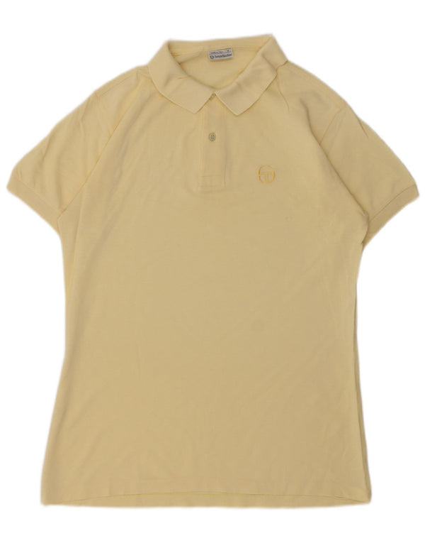 Sergio Tacchini Mens Polo Shirt IT 50 Medium Yellow Cotton