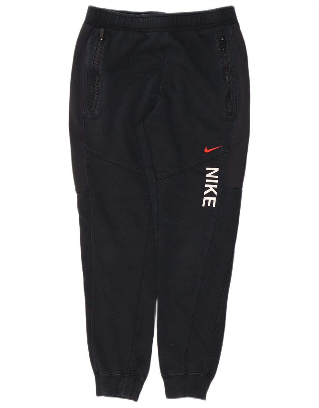 NIKE Mens Graphic Tracksuit Trousers Joggers Small  Black Cotton