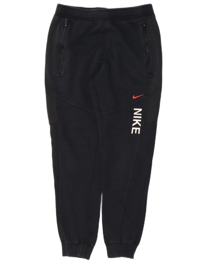 NIKE Mens Graphic Tracksuit Trousers Joggers Small  Black Cotton
