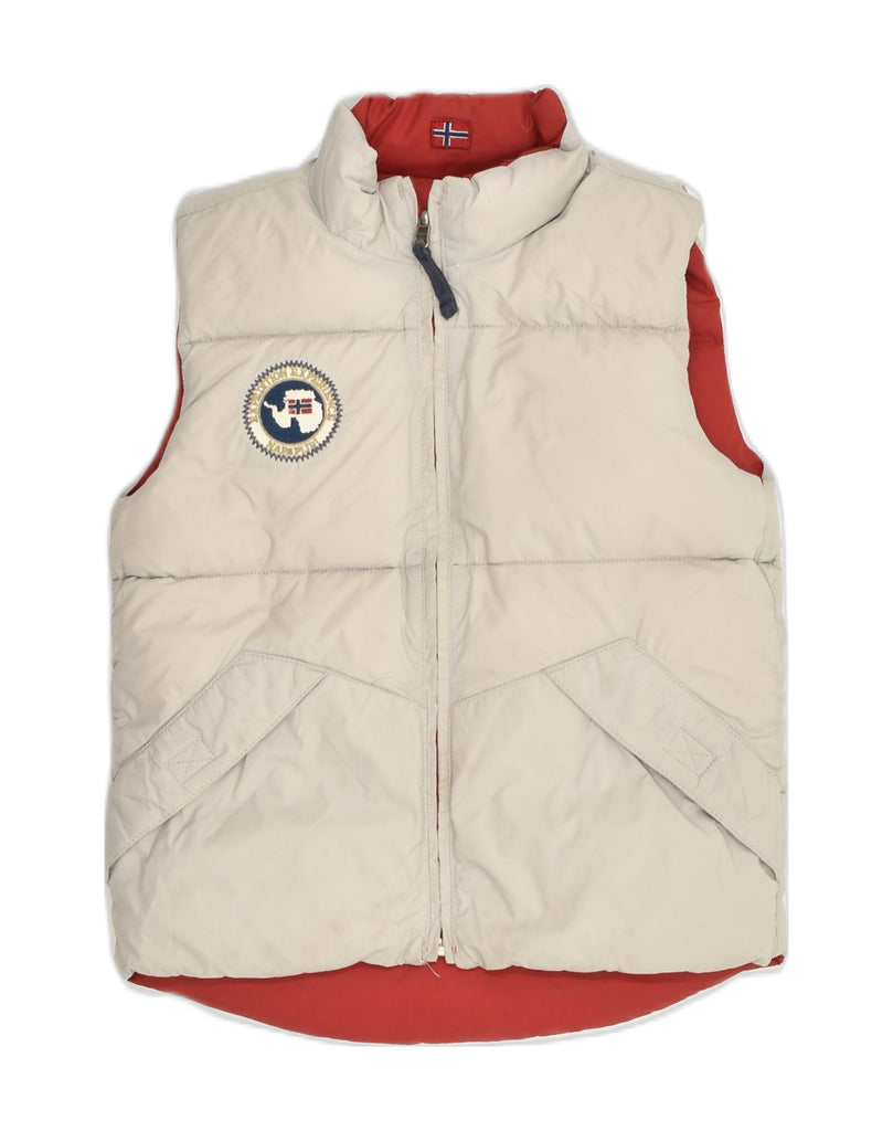 NAPAPIJRI Boys Graphic Reversible Gilet 7-8 Years Red Polyamide | Vintage Napapijri | Thrift | Second-Hand Napapijri | Used Clothing | Messina Hembry 