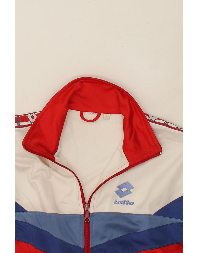 LOTTO Boys Graphic Tracksuit Top Jacket 11-12 Years XL Red Colourblock | Vintage Lotto | Thrift | Second-Hand Lotto | Used Clothing | Messina Hembry 