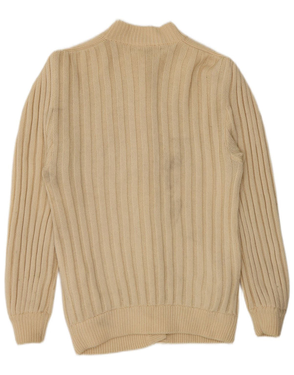 Elle Erre Womens Cardigan Sweater UK 14 Large Beige Wool