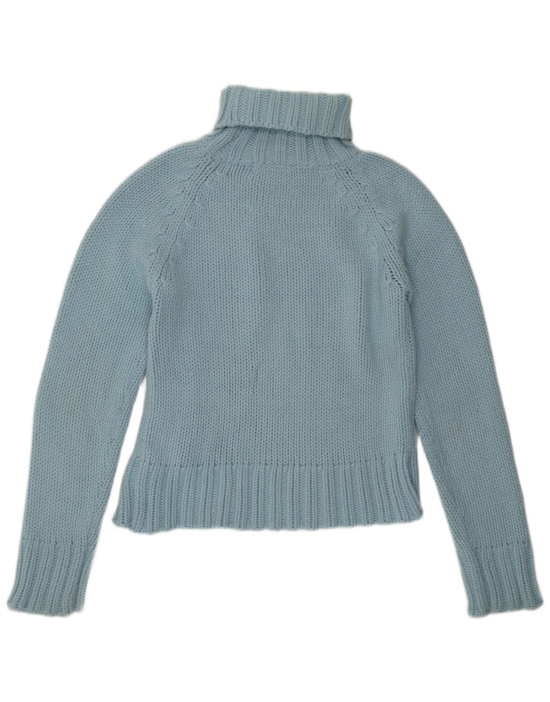 Zara Womens Roll Neck Jumper Sweater UK 14 Large Blue Acrylic