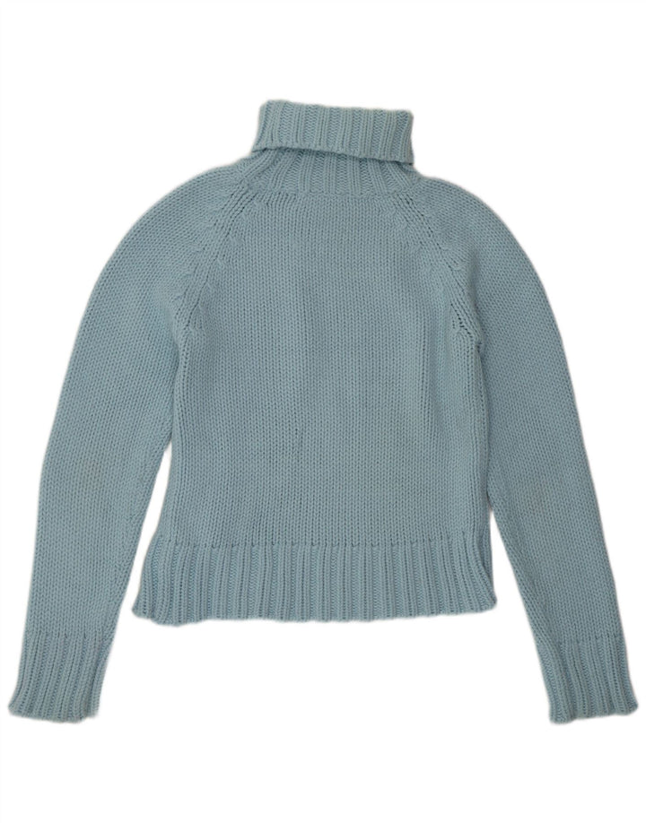 Zara Womens Roll Neck Jumper Sweater UK 14 Large Blue Acrylic