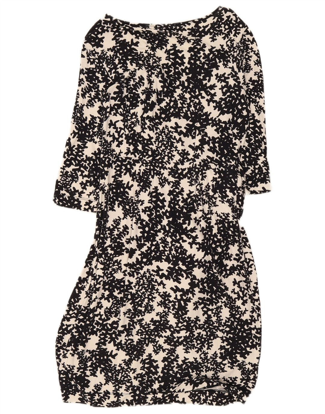 Hobbs Womens 3/4 Sleeve Basic Dress UK 10 Small Black Floral Viscose
