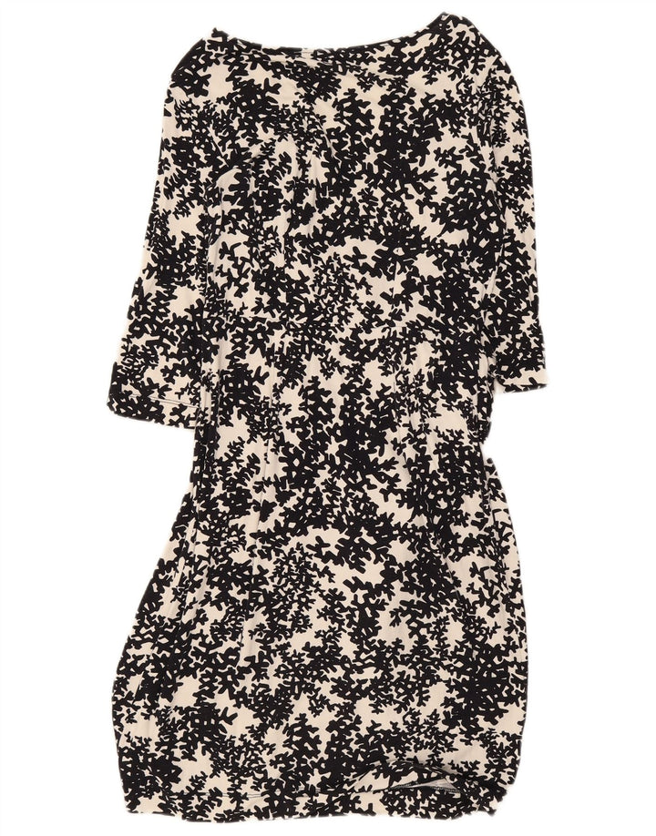 Hobbs Womens 3/4 Sleeve Basic Dress UK 10 Small Black Floral Viscose