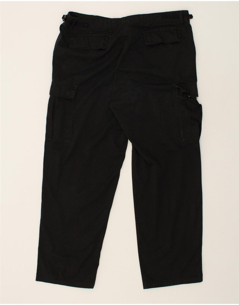 VINTAGE Mens Straight Cargo Trousers 2XL W40 L30  Black Polyester | Vintage Vintage | Thrift | Second-Hand Vintage | Used Clothing | Messina Hembry 