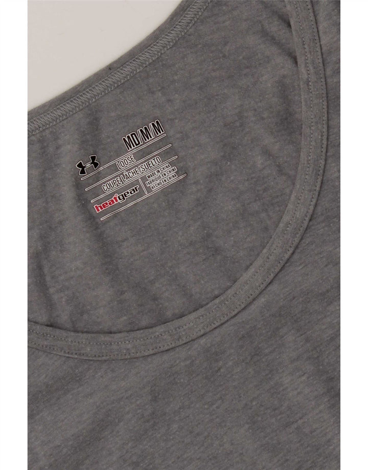 Under Armour Womens Heat Gear Graphic Vest Top UK 14 Medium Grey