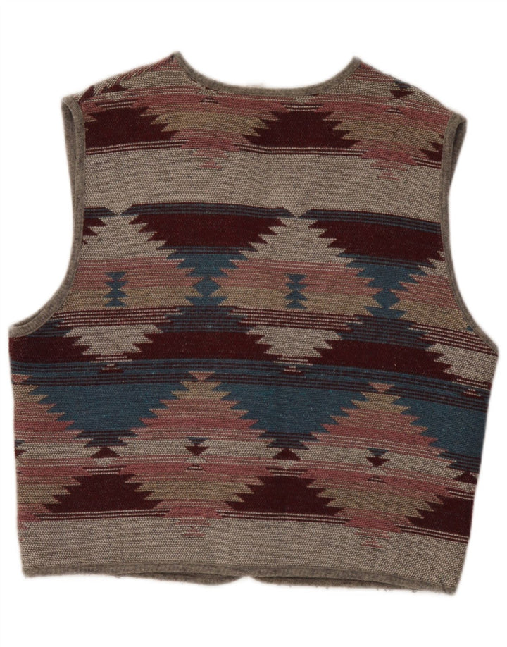 Vintage Mens Waistcoat Large Multicoloured Fair Isle Aztec