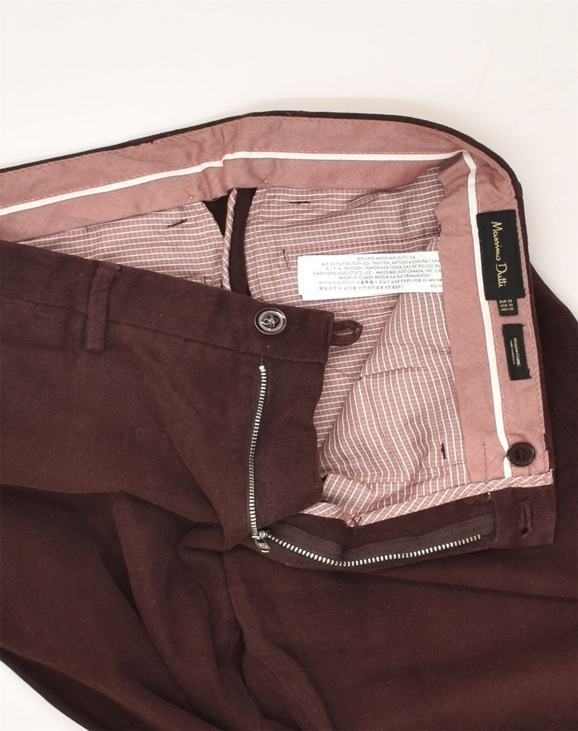 MASSIMO DUTTI Mens Tapered Chino Trousers W30 L31 Maroon Cotton | Vintage Massimo Dutti | Thrift | Second-Hand Massimo Dutti | Used Clothing | Messina Hembry 