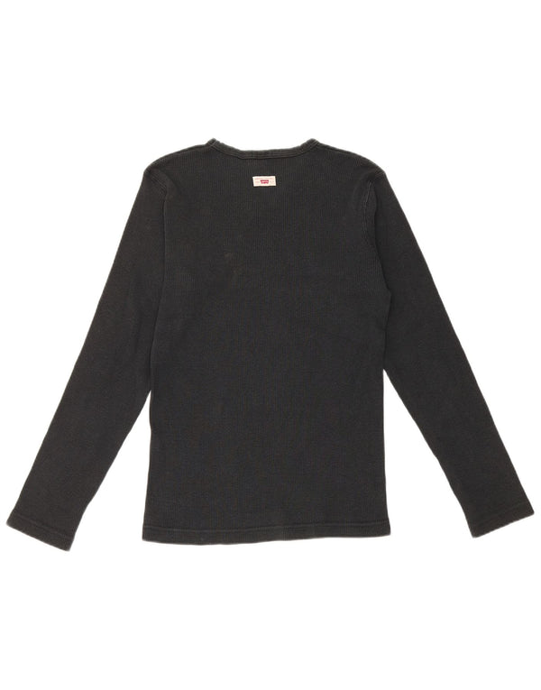 Levi's Womens Top Long Sleeve UK 12 Medium Black Cotton