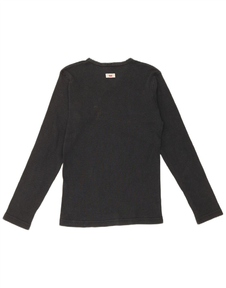 Levi's Womens Top Long Sleeve UK 12 Medium Black Cotton
