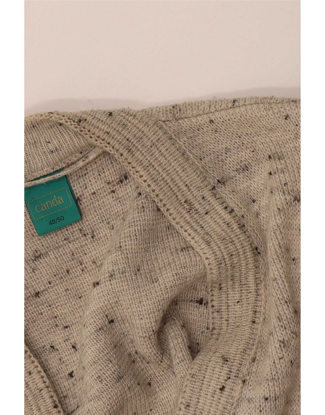 Canda Mens Cardigan Sweater IT 48/50 Medium Grey Geometric Acrylic