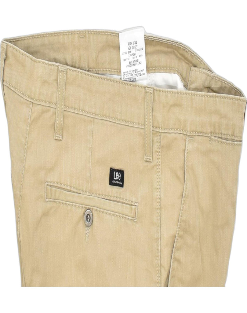 LEE Mens Tapered Chino Trousers W34 L32 Beige Cotton | Vintage | Thrift | Second-Hand | Used Clothing | Messina Hembry 