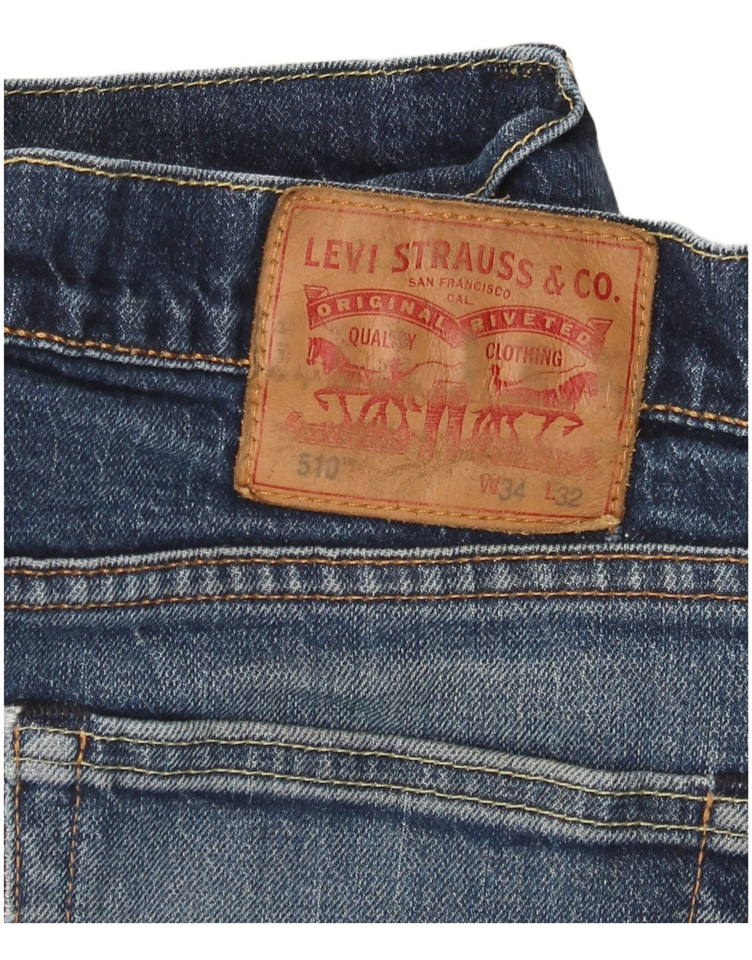 Levi's Mens 510 Skinny Jeans W34 L32 Blue Cotton