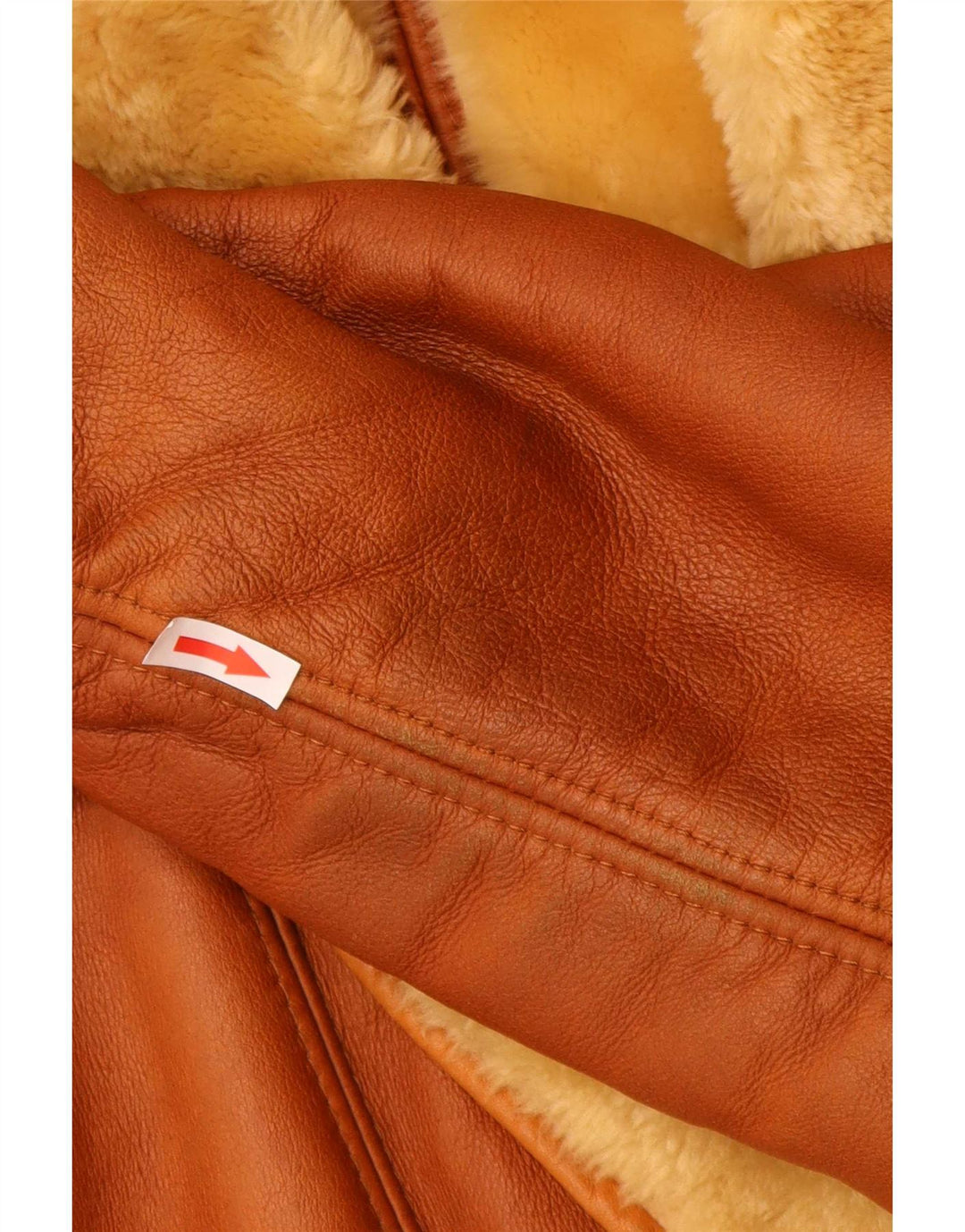 Vintage Womens Oversized Shearling Jacket UK 16 Large Brown