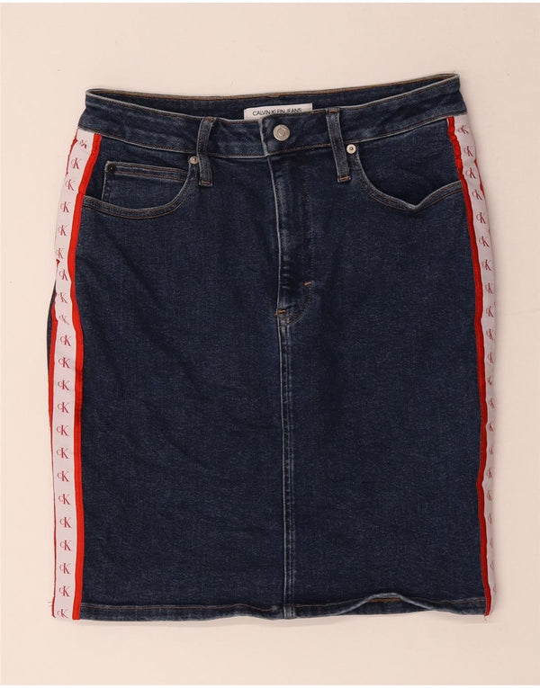 Calvin Klein Jeans Womens Denim Skirt W30 Medium Navy Blue Colourblock