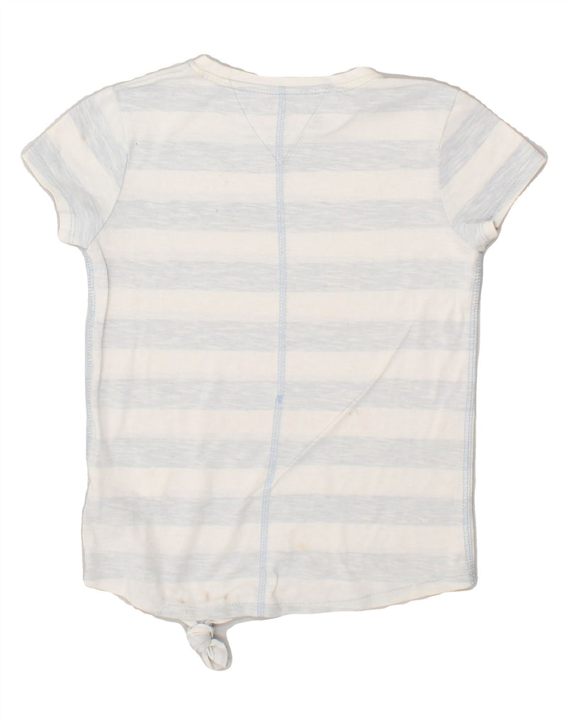 TOMMY HILFIGER Girls Graphic T-Shirt Top 7-8 Years Blue Striped Cotton | Vintage Tommy Hilfiger | Thrift | Second-Hand Tommy Hilfiger | Used Clothing | Messina Hembry 