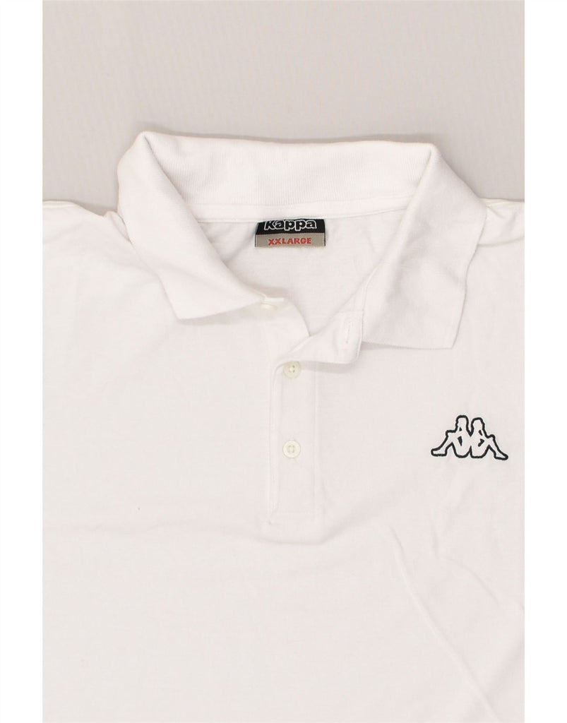 KAPPA Mens Polo Shirt 2XL White Cotton | Vintage Kappa | Thrift | Second-Hand Kappa | Used Clothing | Messina Hembry 