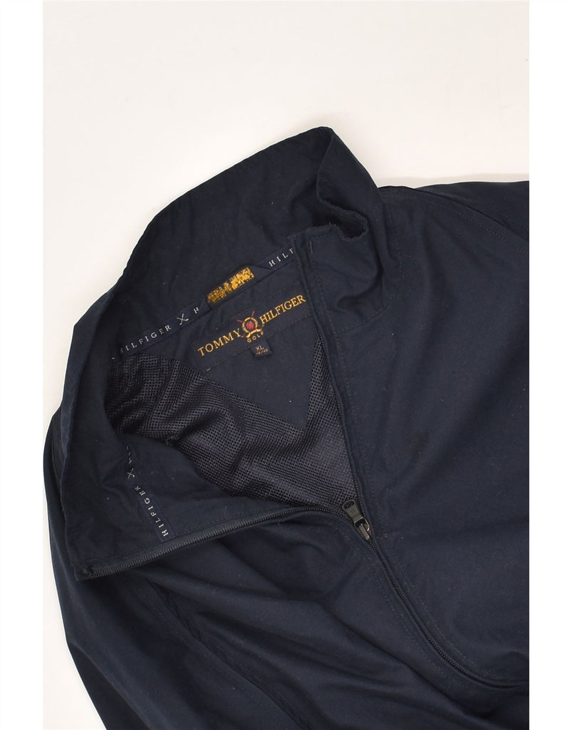 TOMMY HILFIGER Mens Bomber Jacket UK 42 XL Navy Blue Polyester | Vintage Tommy Hilfiger | Thrift | Second-Hand Tommy Hilfiger | Used Clothing | Messina Hembry 