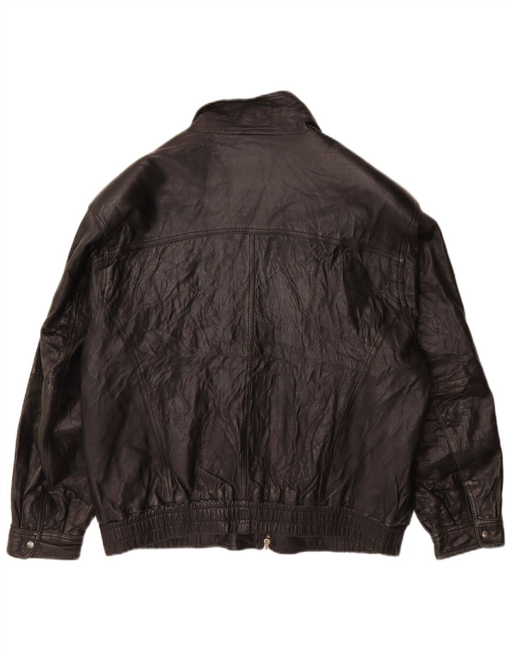 Vintage Mens Leather Jacket UK 38 Medium Black Leather